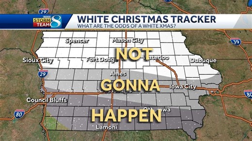 Holiday forecast: KCCI meteorologists say white Christmas 'not gonna happen'