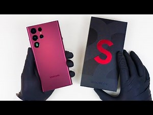 Samsung Galaxy S22 Ultra Burgundy Unboxing + Gameplay - ASMR