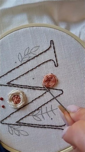 Woven wheel stitch flower🌸 Alphabet embroidery❤️ #embroidery #tutorial #diy #handmade #craft #stitch
