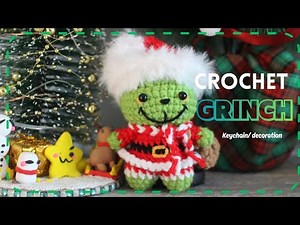 Crochet GRINCH keychain/decoration