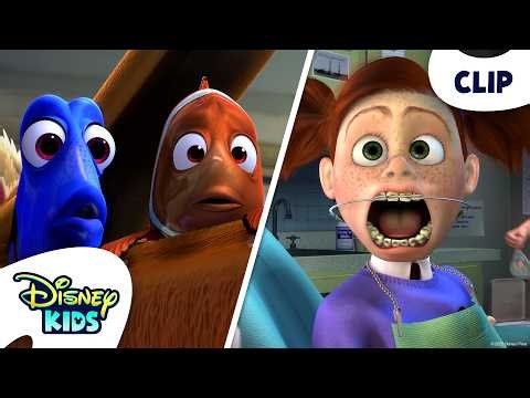 Nemo Escapes Darla At The Dentist 🐟🫧🦷 | Pixar's Finding Nemo | ‪@disneykids‬