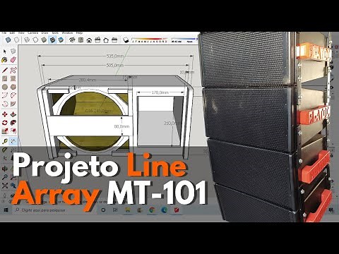 Projeto Caixa de Som Line Array MT-101 Detalhes e 3D