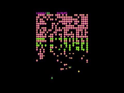 Centipede - Arcade version, 316,000 score. Atari 1980. Full gameplay. (MAME)