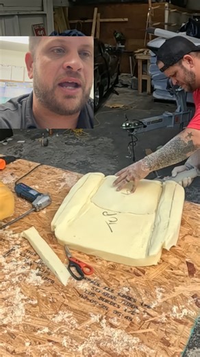 How to sculpt layered foam like a pro ✂️🛠 Blend different densities, then smooth it out with a sander for that clean contour finish. 👉 Full upholstery builds on YouTube (Kevin Strate) 👉 Tools kits: BoatCanvasGear.com Hashtags: #FoamSculpting #UpholsteryTips #BoatCanvasGear #DIYUpholstery #SandingFoam #Tapicero | Tampa Bay Upholstery