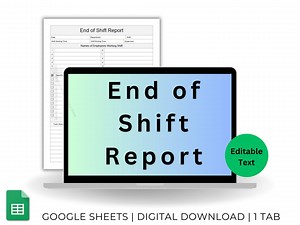 Staff Shift Handover Report - Employee End of Shift Notes - Work Shift Communication Log - Google Sheets Business Template - Etsy