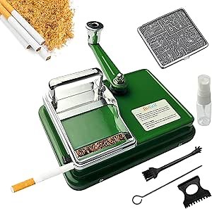 BeGrit Cigarette Rolling Machine Manual Cigarette Machines Tobacco Rolling Machine, Suitable for 0.31 inch/8 mm Diameter Pipes and Most Cigarette Tubes (Green)