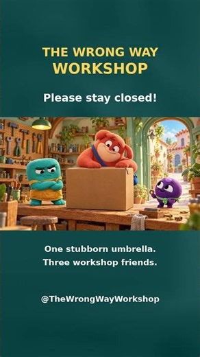 This Umbrella Won’t Stay Closed! ☂️ #shorts #cartoon #funnycartoons #kids #kidsanimation