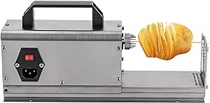 Electric Tornado Potato Slicer 3 in 1 Stainless Steel Potato Cutter Machine Curly Fries Cutting Machine Vegetables Chopper Spiral Twister Spiral Potato Chips Making Machine