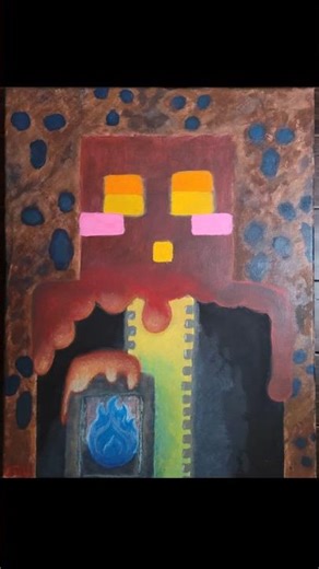 RED SLIME PAINTING- Portrait of Mr. Red- my minecraft skin! #minecraft #painting #diy #handmade #art