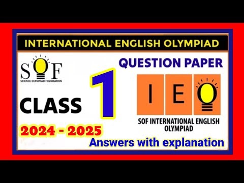 IEO English Olympiad Class 1 | Previous Year Question Paper 2024 | Sample Paper Explained