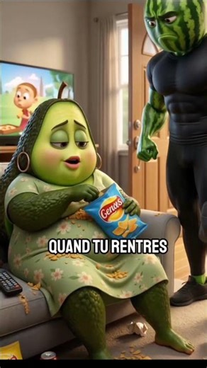sa femme mange trop ! 🤢 #fruit #ia
