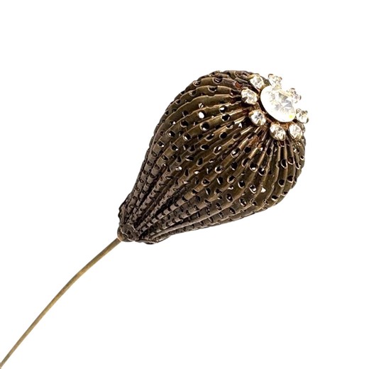 Antique Edwardian 12" Hat Pin With Clear Paste Stones, Teardrop Head - Etsy