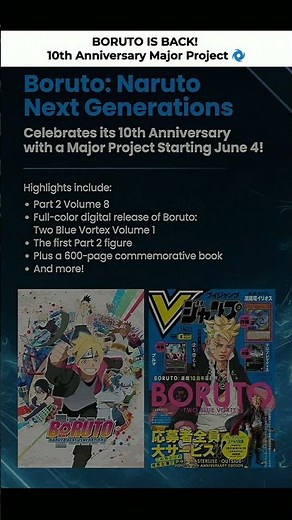 BORUTO IS BACK! 10th Anniversary Major Project 🌀 #Boruto #anime #manga #animeedit #shorts #fyp #10th