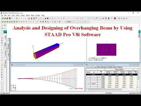 Over hanging beam design by staad pro software | online course | civil engineering | beam design |
