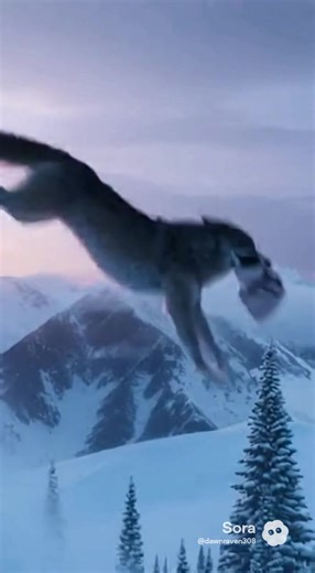 Huge alpha wolf finds baby in the middle of winter٫ saves her٫ and raises her with his pack part 1 #wolf #baby #alphawolf #fyp #fantasy