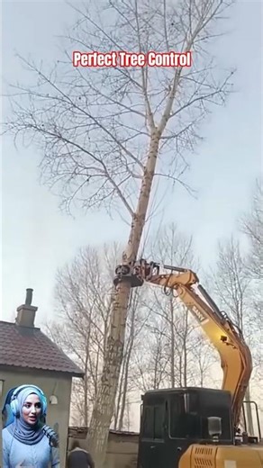 Insane Tree Felling Control! Heavy Machine Precision at Work.