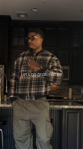 @twco.mp4 on Instagram: "What’s your go to coffee order☕️? I use to hate cats but koda is chill + @hm_man + @boredomkills #mensfashion #streetwear #coffee"