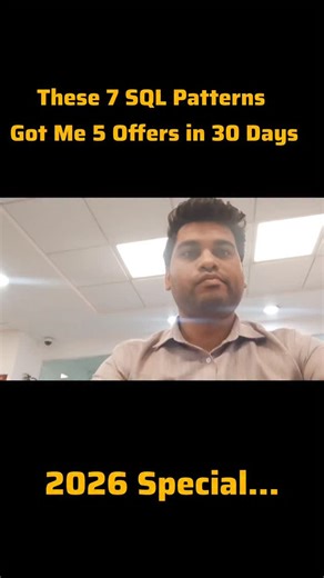 Abhishek on Instagram: "The 7 SQL Patterns Got me Offers in 30 Days #sql #sqltips #dataanalyst"