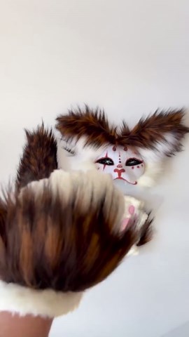 Full Therian Cat Mask Set | Mask Paws Tail | Gray White Design With Long Ears | Quadrobics Mask | Animal Cosplay | Therian Fan Gift - Etsy
