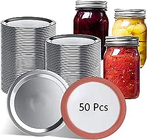 Upgrade 50Pcs Canning Lids Regular Mouth, Canning Jar Lids, Split-type Mason Jar for kerr and Ball Canning Jars, BPA Free Food Grade Material Jar Lids (2.75in) …