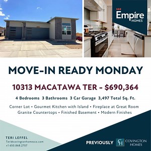 🏡 Move-In Monday: Welcome to the Eden in Wolf Ranch! This beautifully designed ranch-style home features 4 bedrooms, 3 bathrooms, and a 3-car garage with 8' doors—perfect for extra storage or larger vehicles. Located on a spacious corner lot, the Eden also boasts a finished basement, gourmet kitchen with granite countertops, a fireplace in the great room, and a luxurious 5-piece primary bathroom. It’s the perfect blend of functionality and upscale finishes! ✨ Ready to make the Eden your new hom