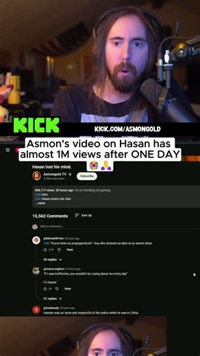 Asmon's video on Hasan has almost 1M views after ONE DAY