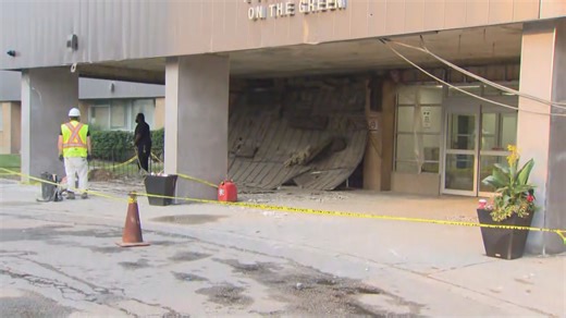 'Everything dropped on us!': Ceiling collapse at apartment building leaves woman injured