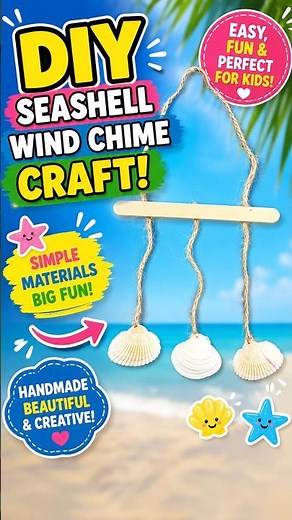 DIY Seashell Wind Chime Craft for Kids | Easy Decor Tutorial #diy #craft #craftyfun #kids