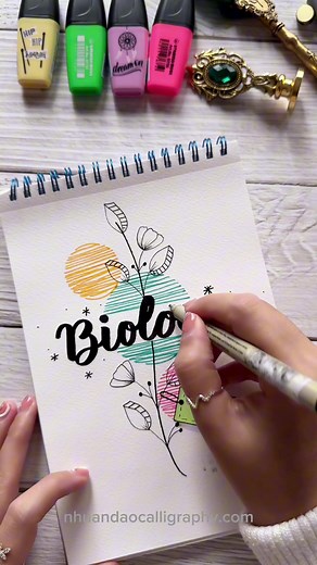 DIY Stunning Front Page for Biology Notebook: Calligraphy Ideas