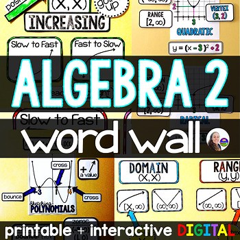 Algebra 2 Word Wall | Algebra 2 Classroom Vocabulary