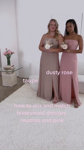 Mix and Match Bridesmaid Dresses: Neutrals and Pink Combinations