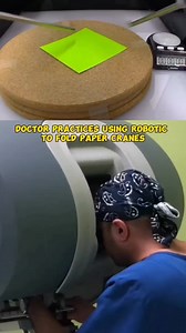 14K views · 160 reactions | Surgeon uses robotic arm to fold paper crane during laparoscopic surgery practice #medical #LearnOnTikTok #viral | T.Medical.V | Facebook