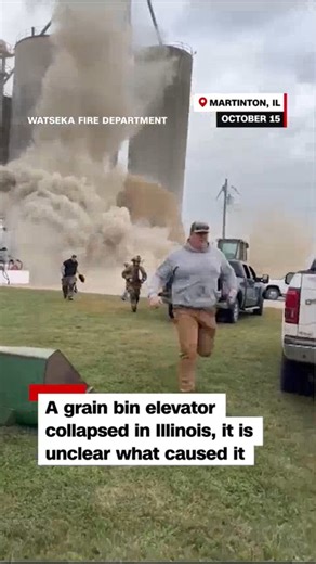 Grain elevator collapse sends workers scurrying to safety