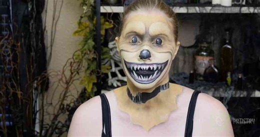 Five Nights at Freddy's Inspired Monster Teddy Bear Makeup Tutorial in 4K