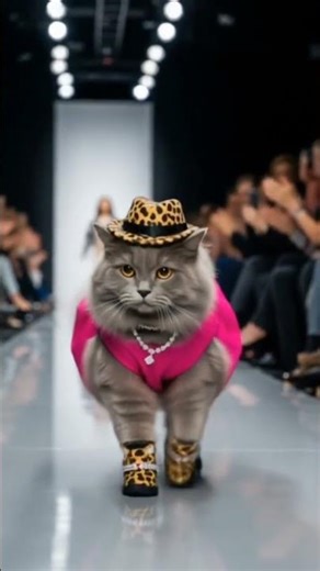 Amazing Cat Fashion Show 🐆 (174) Style #trending #fashiontrends #shorts #DreamScreenAI