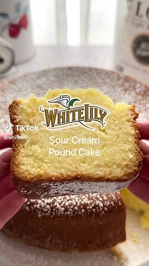 This classic Sour Cream Pound Cake brings back so many memories. This recipe has been passed down from generation to generation and has become our go-to pound cake for any family get-together. The sour cream adds the perfect amount of richness , moisture and tang. Paired with lemon extract, it's a match made in heaven! You can find the full recipe for this delicious Sour Cream Pound Cake below!👇️⁠ ⁠ ✨Don't forget to save this recipe for later!✨⁠ ⁠ Ingredients:⁠ • 3 1/4 cups White Lily® Enriched