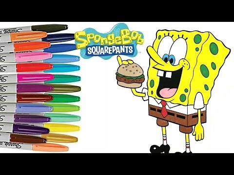 SpongeBob SquarePants Coloring Book Page How to Color for Kids
