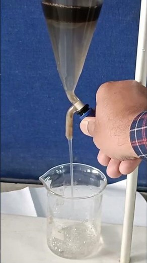 Separation of two immiscible liquids oil & Water using separating funnel chemistry demo | STD 7-10