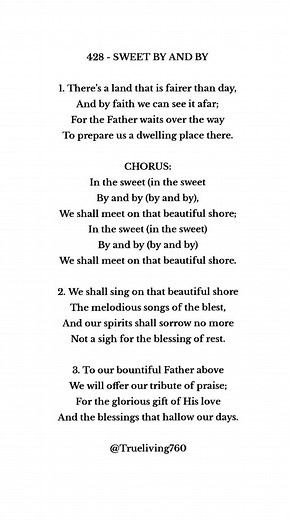 Hymn: Sweet By and By with Lyrics