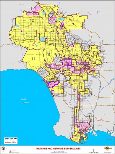 Los Angeles Methane Zones Map