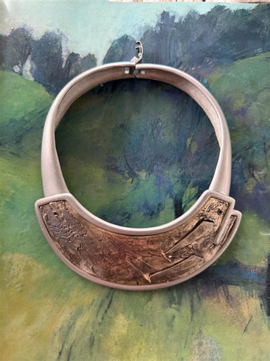 1970s Brutalist Choker Necklace Chunky Sculptural Vintage Statement Mixed Metal Costume Jewelry - Etsy