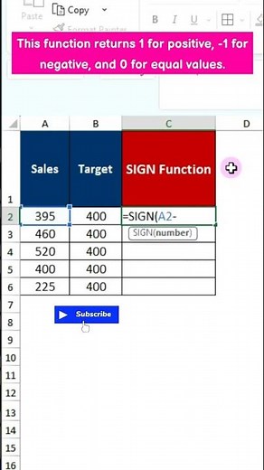 Excel SIGN Function Magic ✨