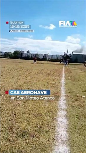 Cae aeronave en zona industrial de San Mateo Atenco; reportan personas lesionadas