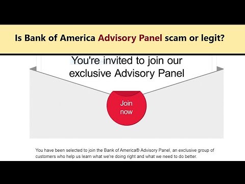 Bank of America Advisory Panel - scam or legit survey website to earn money?