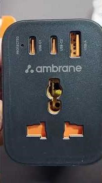 Ambrane Charge X33 | Ambrane 33W Fast Charging MultiPort Wall Adapter with Universal 2500W AC Socket
