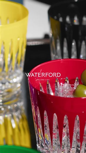 A BURST OF BRILLIANCE Featuring striking crystal drinkware in bright colour, each piece brings the sparkle of fireworks into your home with precision cuts and festive brilliance. #Waterford #Festive #ColourfulDecor