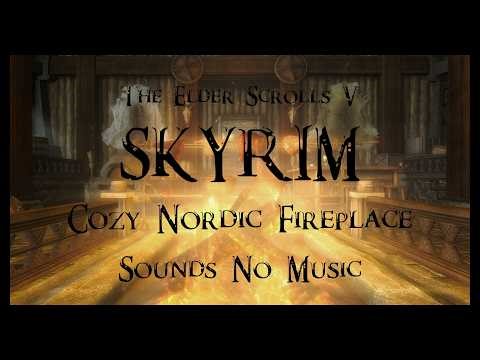 The Elder Scrolls V: Skyrim – Cozy Nordic Fireplace Ambience | 4 Hours Crackling Fire Sounds