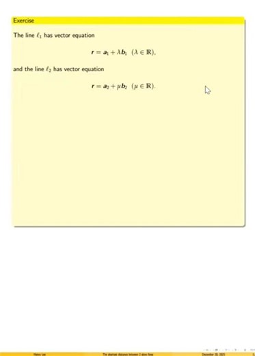 The shortest distance between two skew lines. #mathskillsdevelopment
