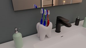 Toothbrush Holder Stl File - Bathroom Organizer - Toothbrush Stand - Bathroom Decor - Stl File 3D Printing - Bathroom - Home Decoration - Etsy