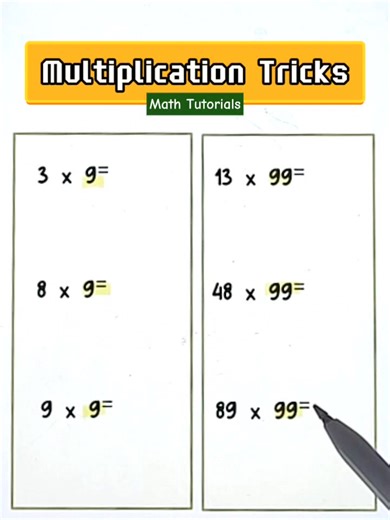 40K views · 192 reactions | No Calculator: ×9 ×99 Hacks #MathematicsChallenge #mathtutor #Teachergon #akositeachergon #basicmath #MathTutorials #Mathhack #mathisfun #mathtrick #mathstutorials #MULTIPLICATION | Math Tutorials | Facebook